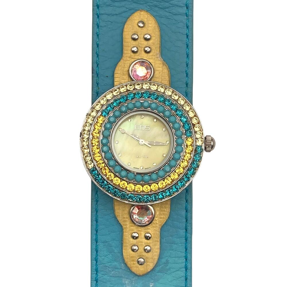 Beautiful EOS New York Women's Watch 43mm Leather Adjustable Band - New Battery